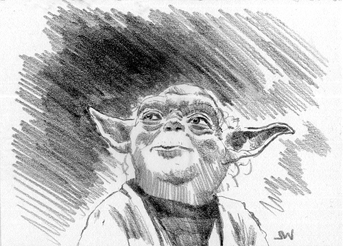 Yoda Star Wars Sketch Card