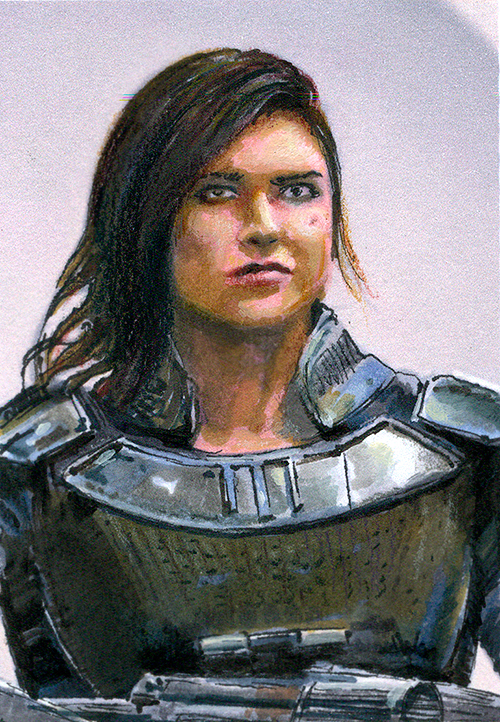 Star Wars Cara Dune Gina Carano Sketch Card