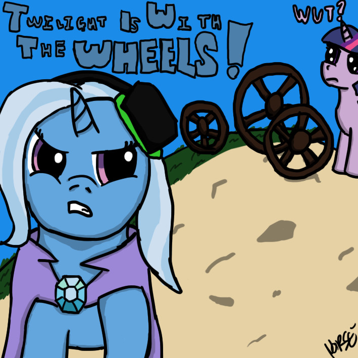 TriXiePie Vs. Twilight and the Wheels