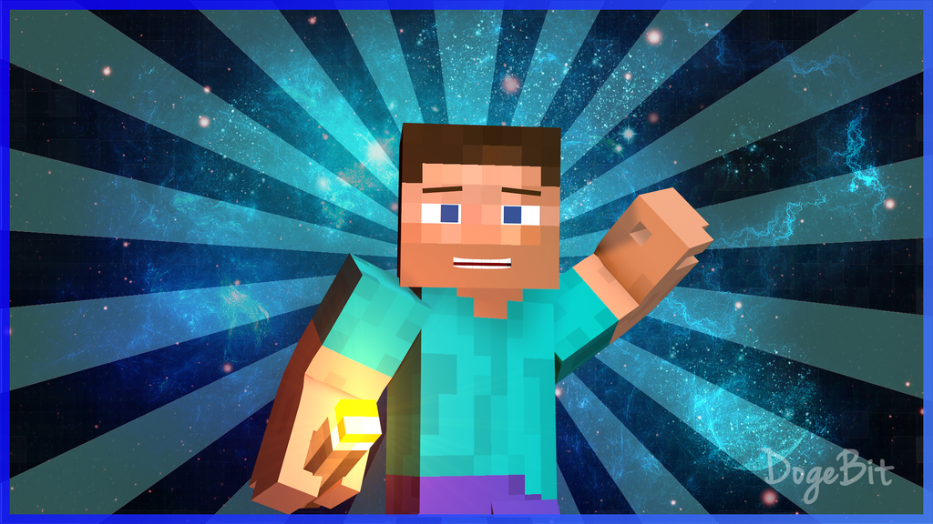 Minecraft Steve 3D render waving by DogeBit on DeviantArt