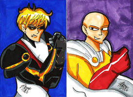 GENOS AND SAITAMA HERO CARDS