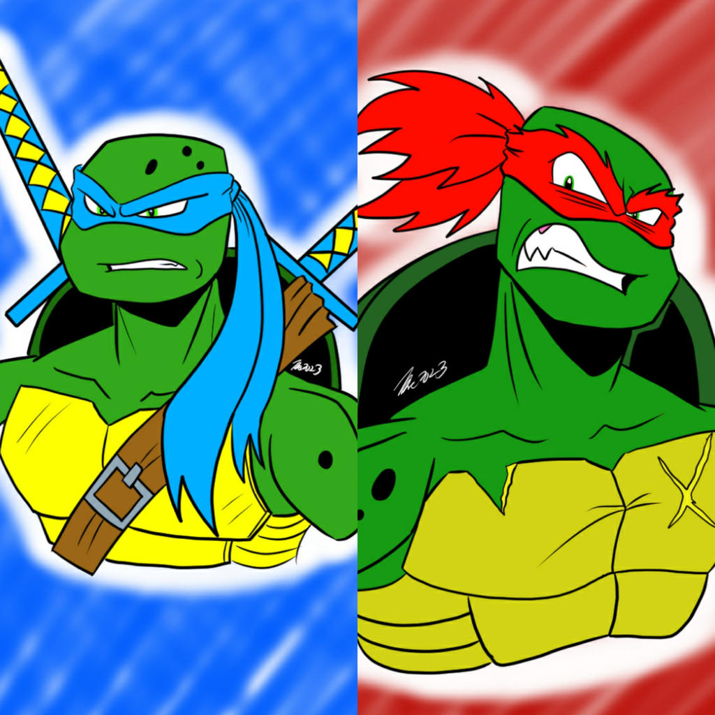 Leo Vs Raph LEO AND RAPH by TBONE-WORKS on DeviantArt