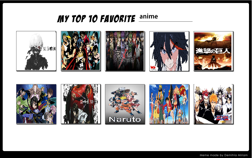 My Top 10 Favorite Anime