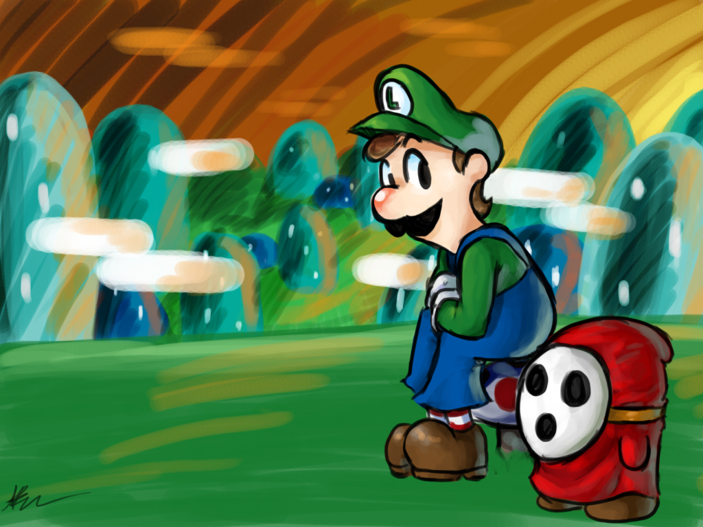 Luigi and the Shy guy.