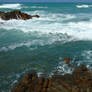 Turquoise Rocky Beach Waves