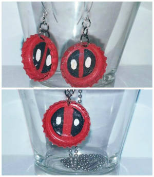 Deadpool Necklace and Earrings