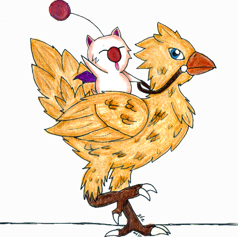 Moogle Riding a Chocobo