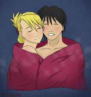 Roy and Riza Winter Snuggles ^^