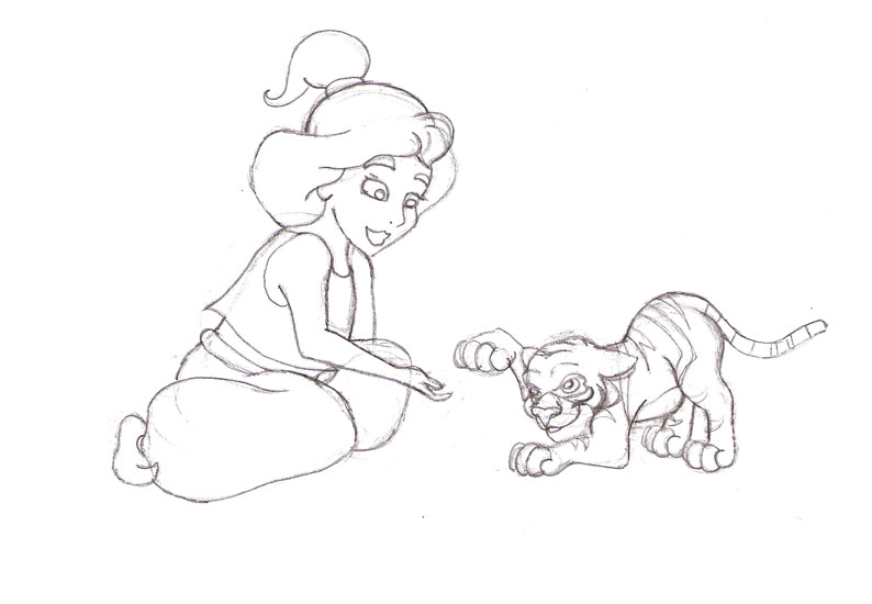 Little Jasmine and Rajah by Blossom-Disneyaholic