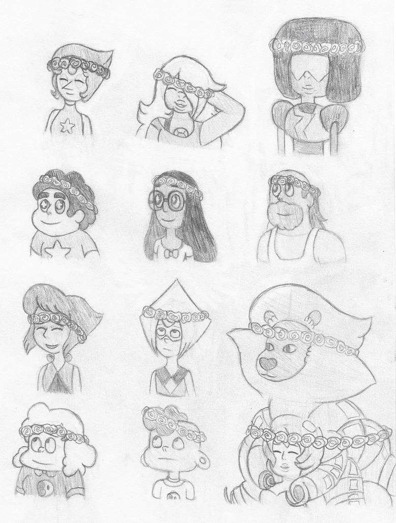 SU Characters in Flower Crowns (Pt. 1) by CosmicAces on DeviantArt
