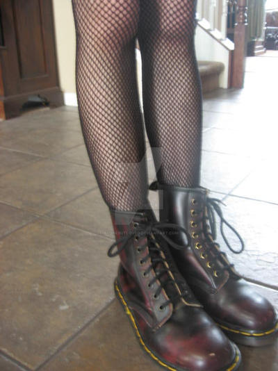 My boots + Fishnets