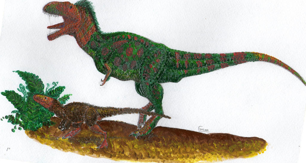 Appalachiosaurus montgomeriensis with a cub
