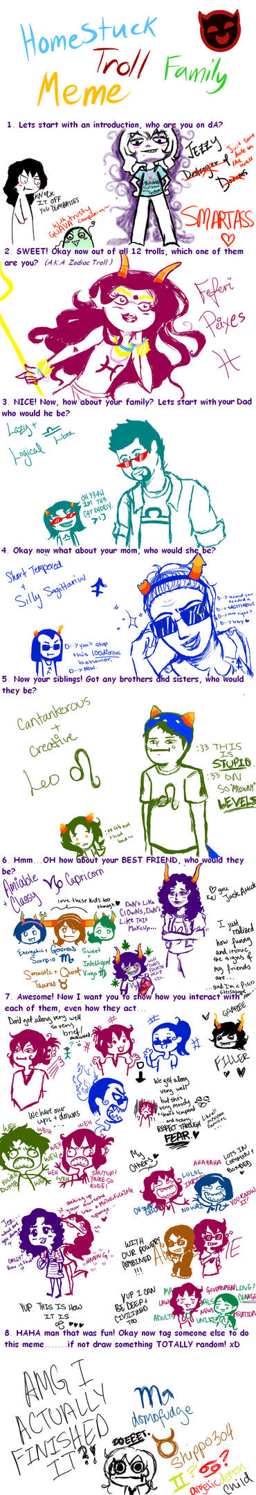 Homestuck Troll Family Meme