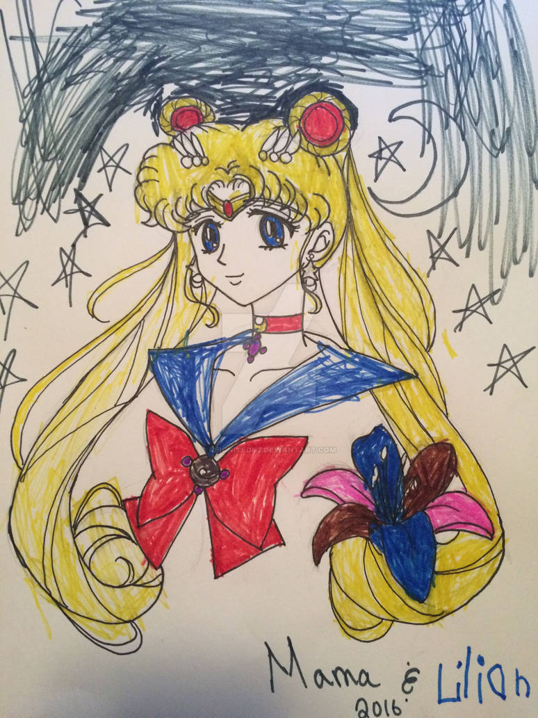 Sailor Moon colored by Lily