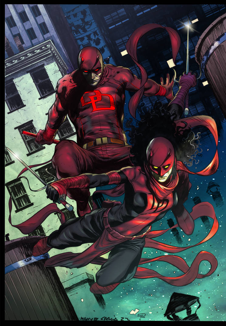 Daredevil Elektra ColoR by puzzlepalette on DeviantArt