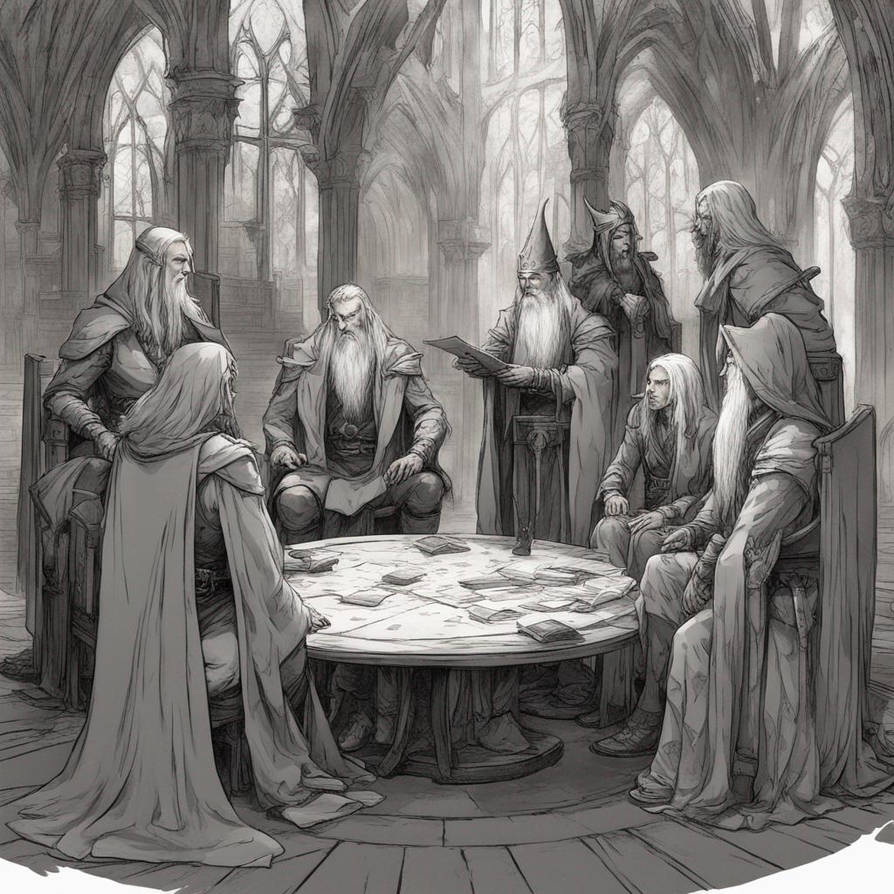 Three Elder Wizards meeting with members of the El by cupidpoetry7777 ...