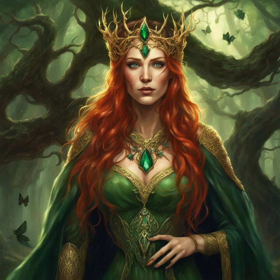 Elf Queen Vector Royal Elven Queen long flowing red hair light crys by cupidpoetry7777 ...