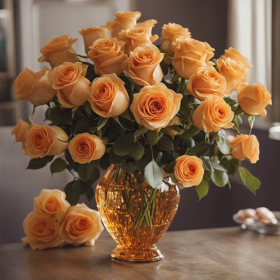 Amber Coloured Roses Amber roses stunning beautiful glamorous in a vase by cupidpoetry7777 ...