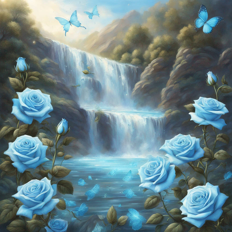 Small Blue Roses Falling Stunning beautiful glamorous light blue roses fall by cupidpoetry7777 ...