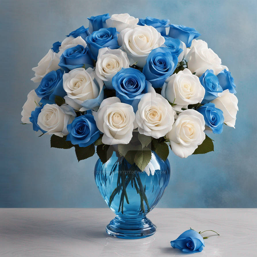 Stunning beautiful glamorous Blue and white Roses by cupidpoetry7777 on ...