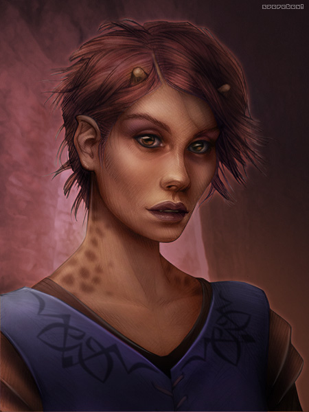 Pink Tiefling by sporeboy