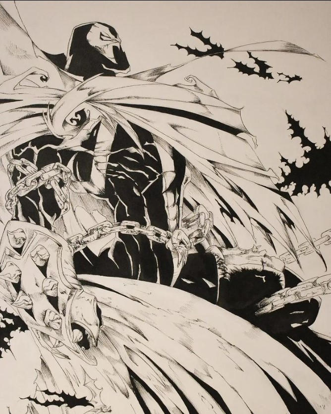 Spawn Drawing Inked spawn cover inked by kedzieart on DeviantArt