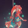 Mipha and Sidon (Mipha Zine Illustration)