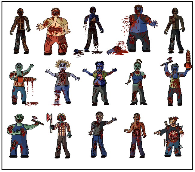 Pixelated Zombies From Hell