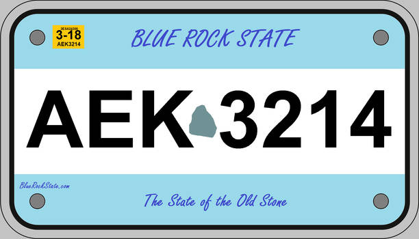 Blue Rock State License Plate