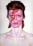 David Bowie colour pencil (Aladdin Sane) re-scan by mchurchill1982