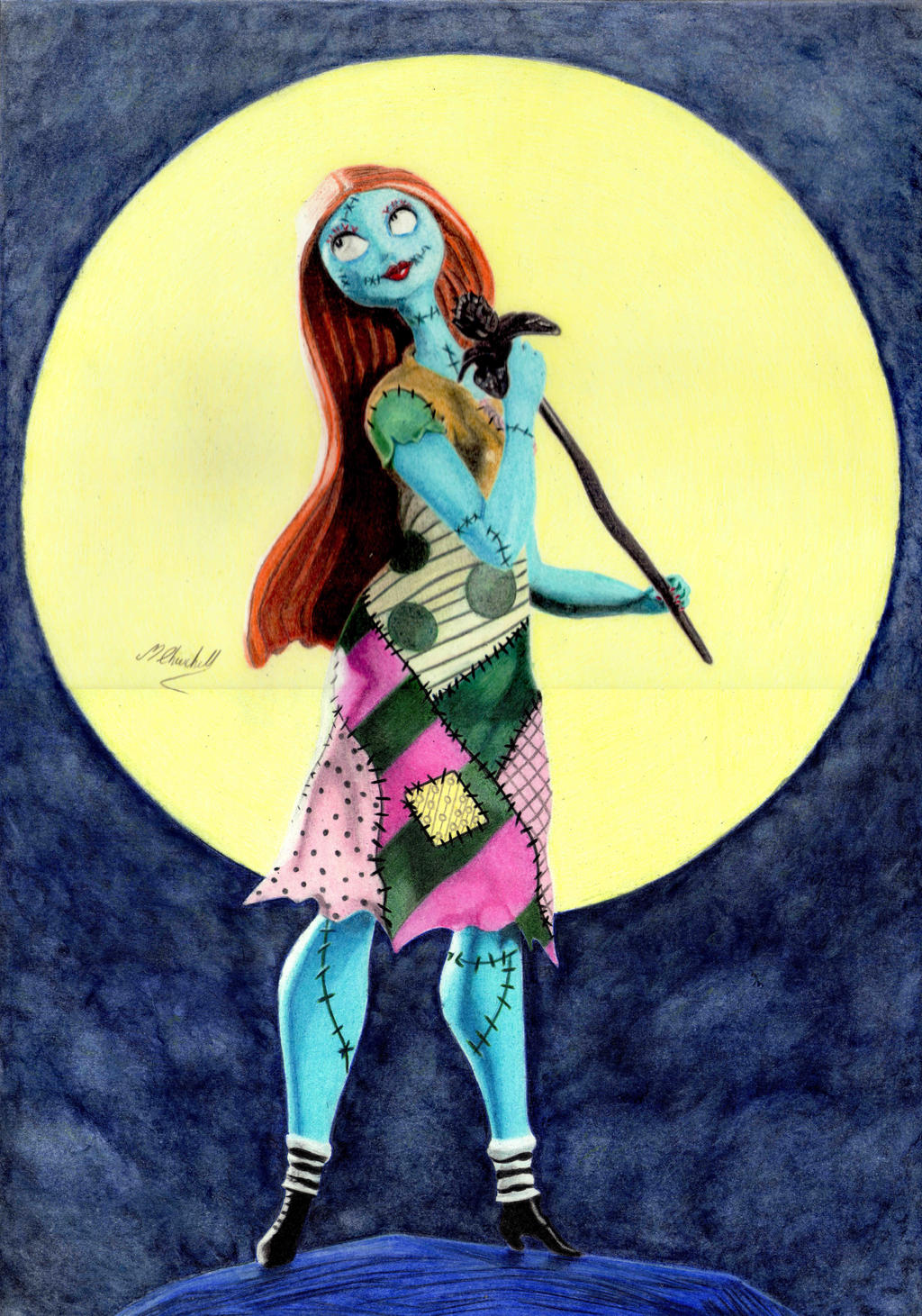 (Colour Pencil) Sally Skellington by mchurchill1982 on DeviantArt
