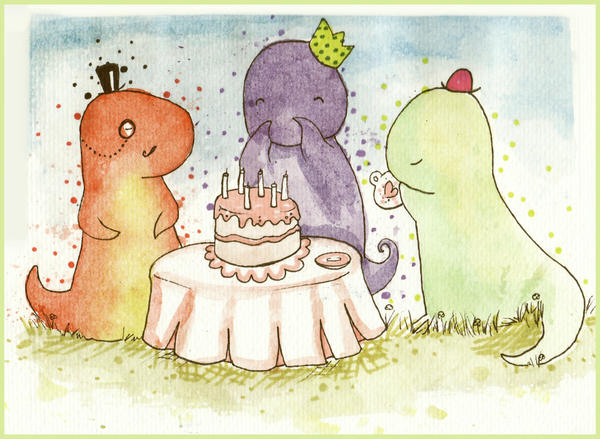 T-Party Rex _greetings card