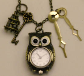 Steampunk Owl Watch Pendant