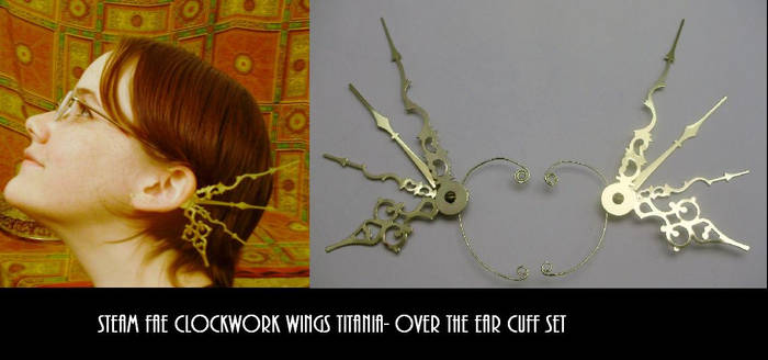 SteamFae Clockwork Wings Cuffs