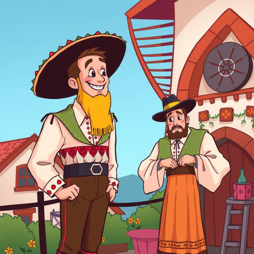Bulgarian traditional outifits for men cartoon