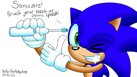 Sonic advertising the Sonicare toothbrush