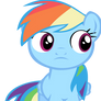 Rainbow dash looking at her left