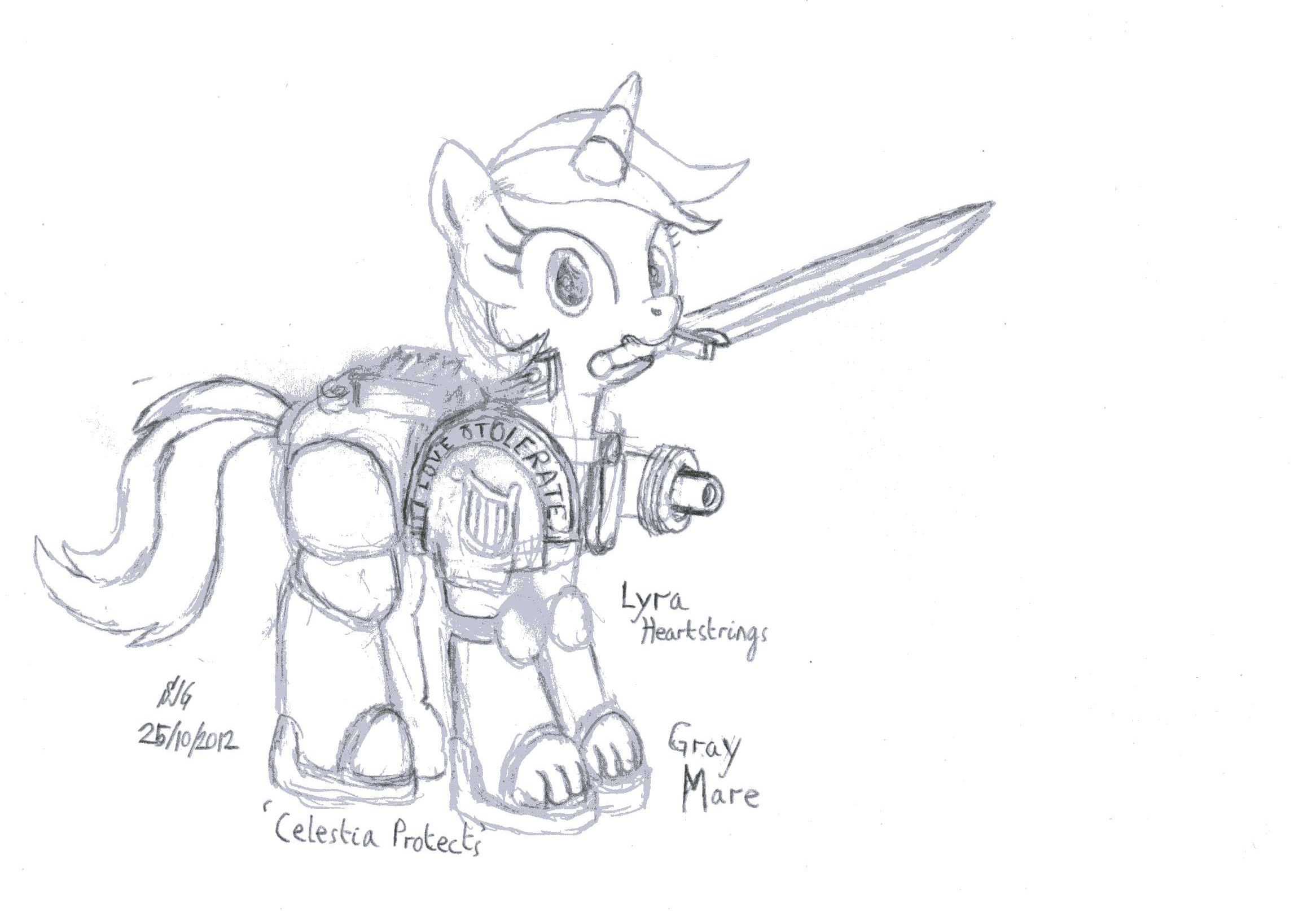 Rough Sketch: Lyra Heartstrings Grey Mare