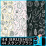 44 Green Vegetable Plant Brushes: Ps procreate