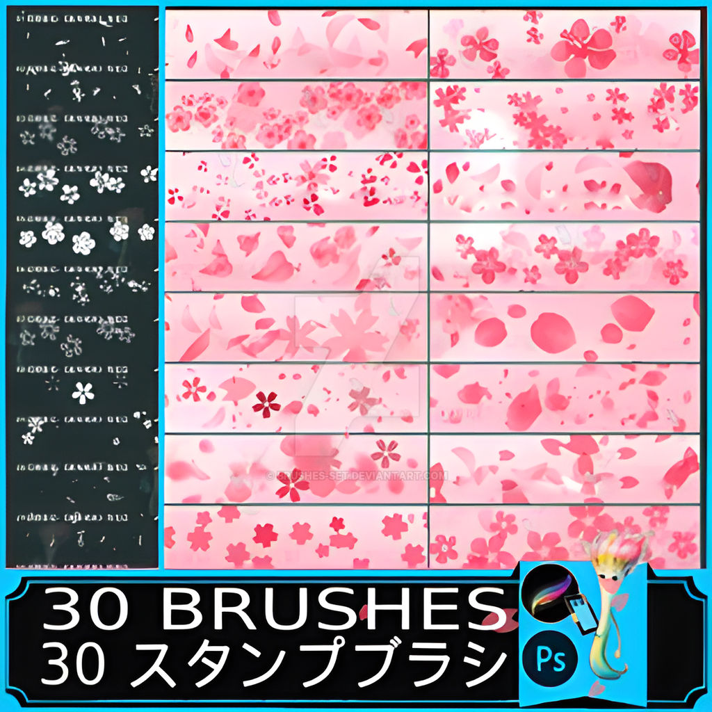 30 Falling Petals: PS and Procreate brushe by brushes-set on DeviantArt