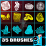 35 Crystal Stones: PS and Procreate