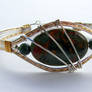 Wire Wrapped Unakite Bracelet