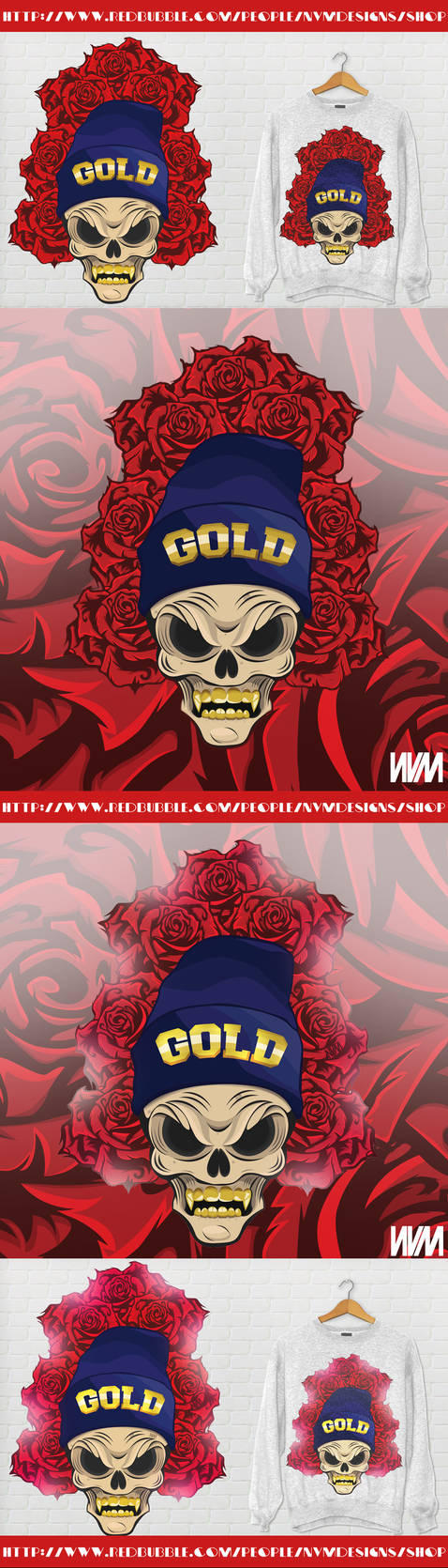 Skull N Roses t-shirt design