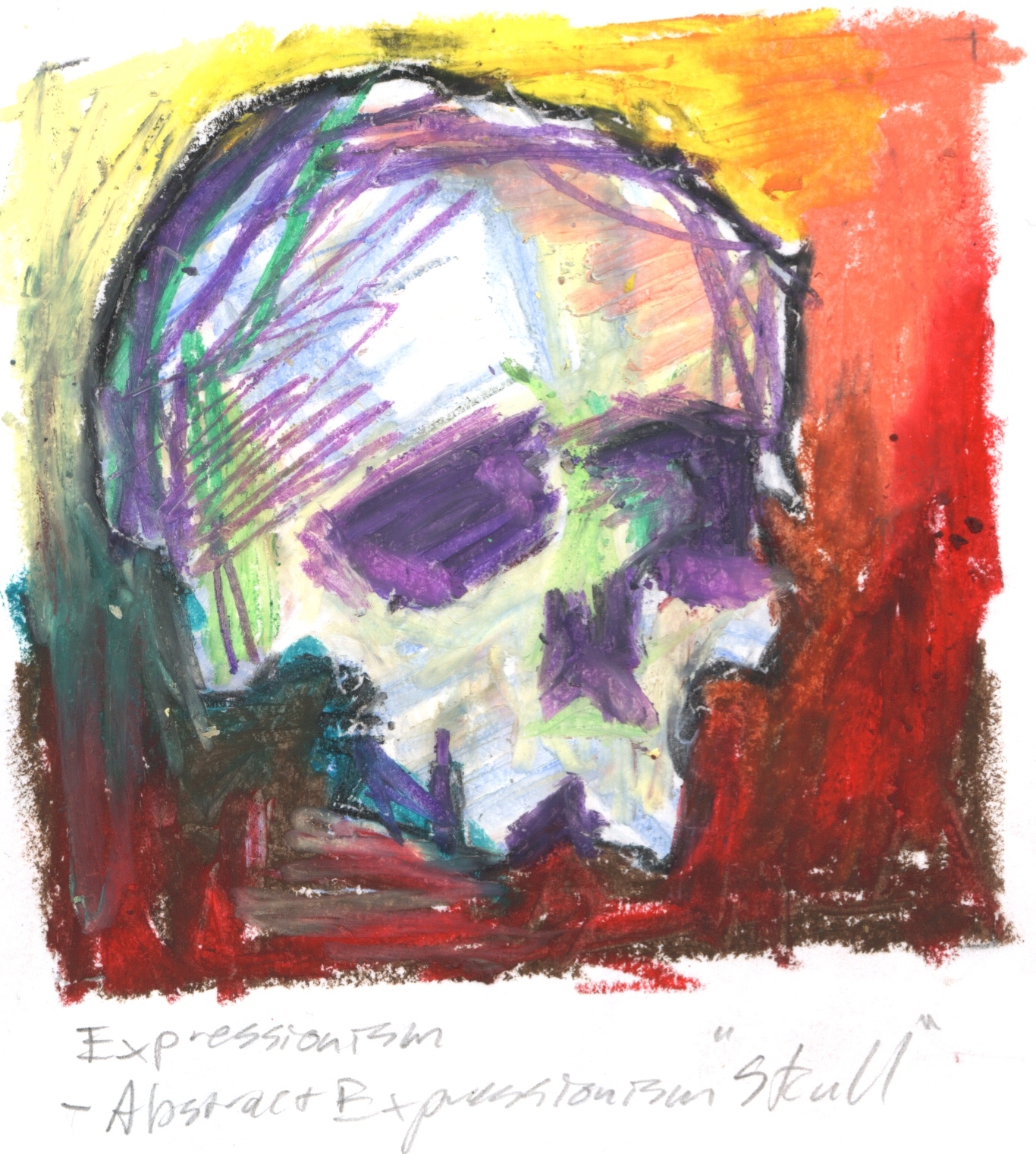 Abstract Expressionist 'Skull'