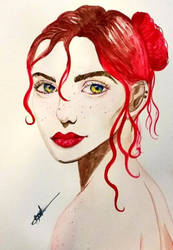 Female  Portrait - Aquarelle paint