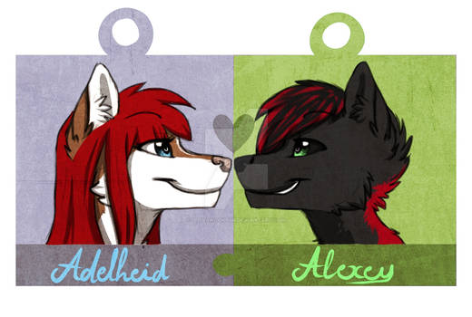 Commission : Couple Badge, Adelheid and Alexey