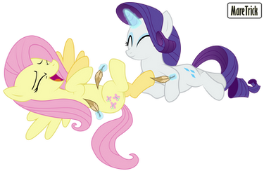 (Request) Rarity tickles Fluttershy