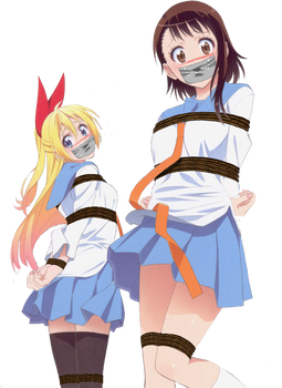 Chitoge and Kosaki Tied Up and Gagged