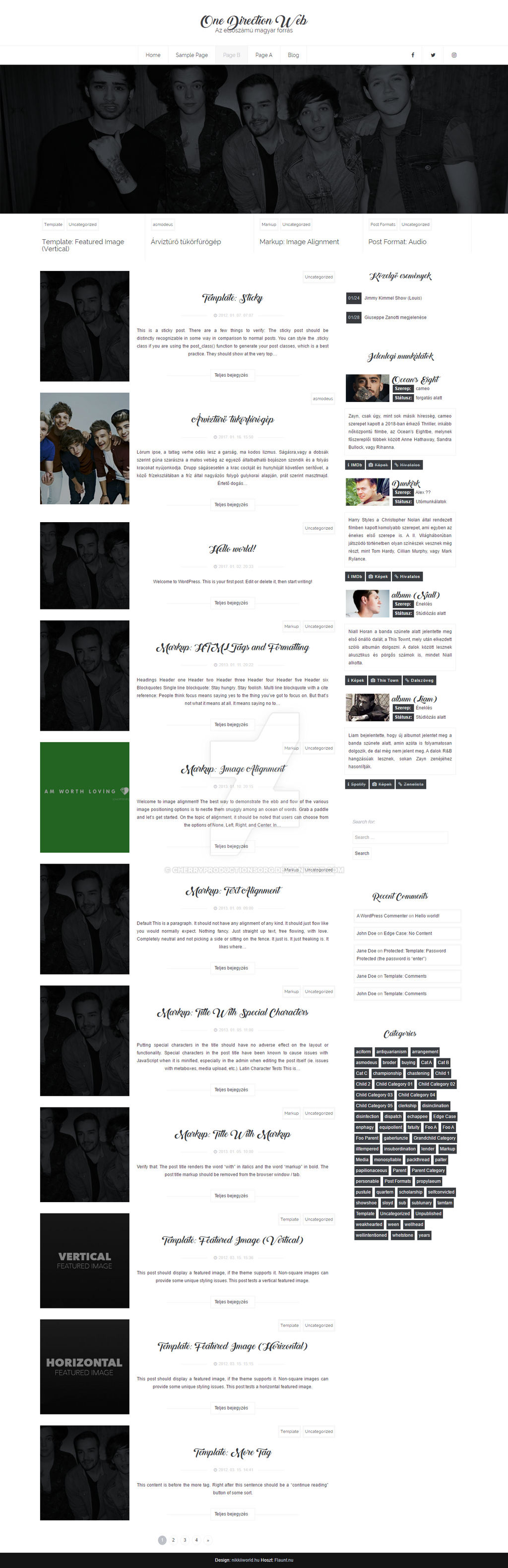 One Direction Wordpress theme