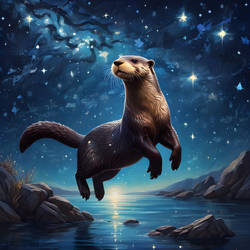 Starry Otter Prancing Leap